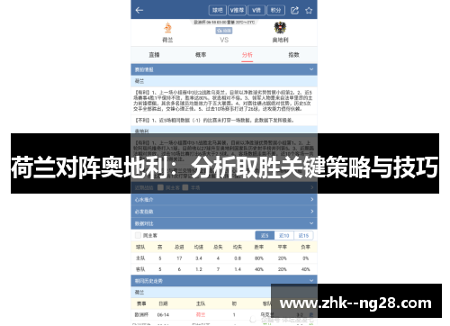 荷兰对阵奥地利：分析取胜关键策略与技巧